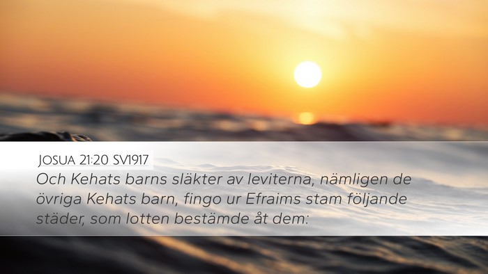 Josua 21:20 SV1917 Bible Verse Image