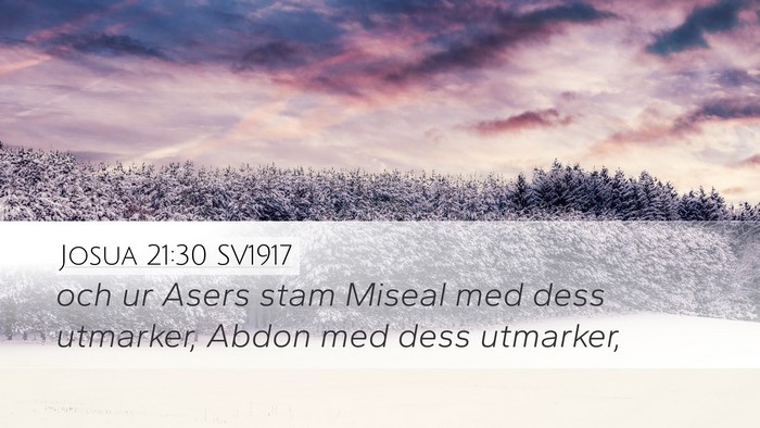 Josua 21:30 SV1917 Bible Verse Image