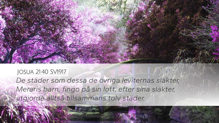 Josua 21:40 SV1917 Desktop Wallpaper - De städer som dessa de övriga leviternas - Desktop Bible Verse Wallpaper