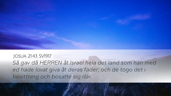 Josua 21:43 SV1917 Bible Verse Image