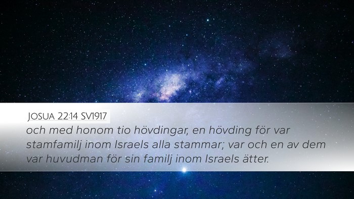 Josua 22:14 SV1917 Desktop Wallpaper - och med honom tio hövdingar, en hövding för - Desktop Bible Verse Wallpaper