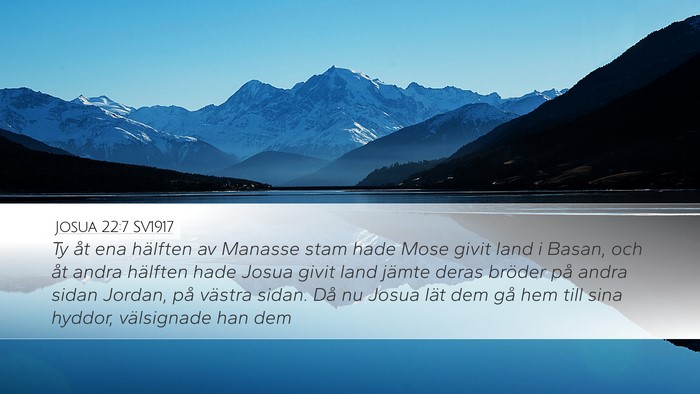 Josua 22:7 SV1917 Bible Verse Image