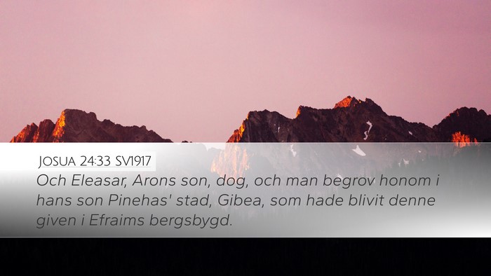 Josua 24:33 SV1917 Bible Verse Image