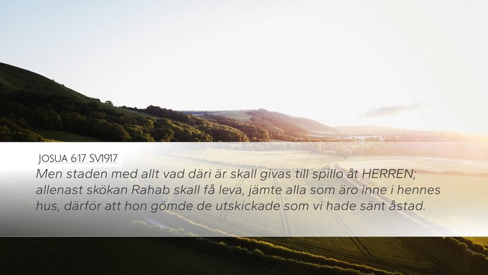 Josua 6:17 SV1917 Bible Verse Image