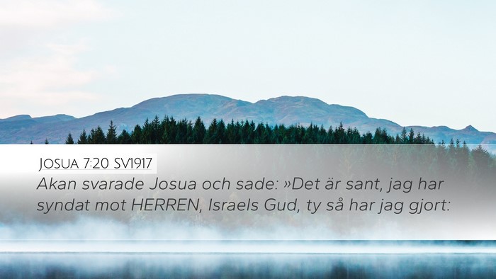 Josua 7:20 SV1917 Desktop Wallpaper - Akan svarade Josua och sade: »Det är sant, jag - Desktop Bible Verse Wallpaper