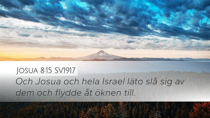 Josua 8:15 SV1917 Desktop Wallpaper - Och Josua och hela Israel läto slå sig av dem - Desktop Bible Verse Wallpaper