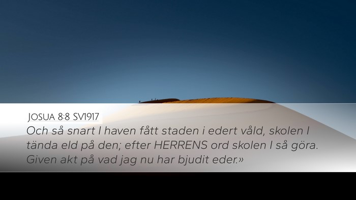 Josua 8:8 SV1917 Bible Verse Image