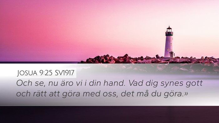 Josua 9:25 SV1917 Desktop Wallpaper - Och se, nu äro vi i din hand. Vad dig synes gott - Desktop Bible Verse Wallpaper