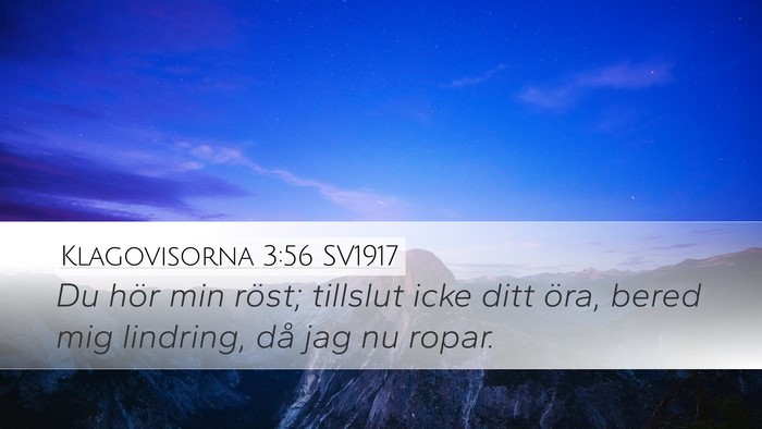 Klagovisorna 3:56 SV1917 Desktop Wallpaper - Du hör min röst; tillslut icke ditt öra, bered - Desktop Bible Verse Wallpaper