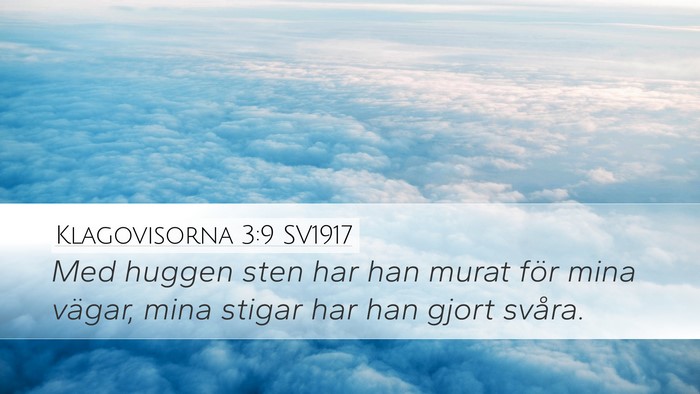 Klagovisorna 3:9 SV1917 Bible Verse Image