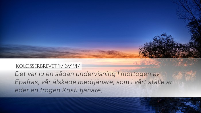 Kolosserbrevet 1:7 SV1917 Bible Verse Image