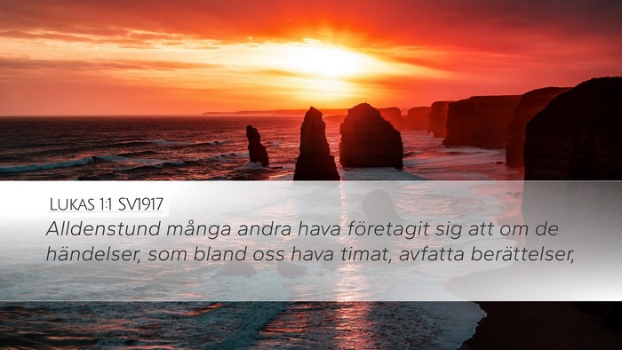 Lukas 1:1 SV1917 Desktop Wallpaper - Alldenstund många andra hava företagit sig att - Desktop Bible Verse Wallpaper