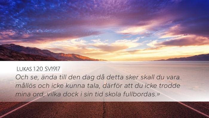 Lukas 1:20 SV1917 Bible Verse Image