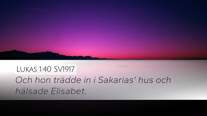 Lukas 1:40 SV1917 Bible Verse Image