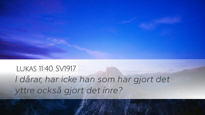Lukas 11:40 SV1917 Bible Verse Image