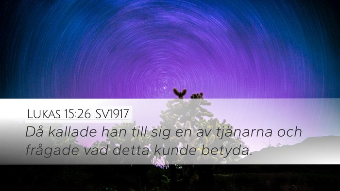 Lukas 15:26 SV1917 Desktop Wallpaper - Då kallade han till sig en av tjänarna och - Desktop Bible Verse Wallpaper