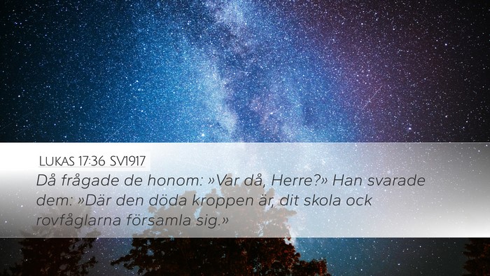Lukas 17:36 SV1917 Desktop Wallpaper - Då frågade de honom: »Var då, Herre?» Han - Desktop Bible Verse Wallpaper