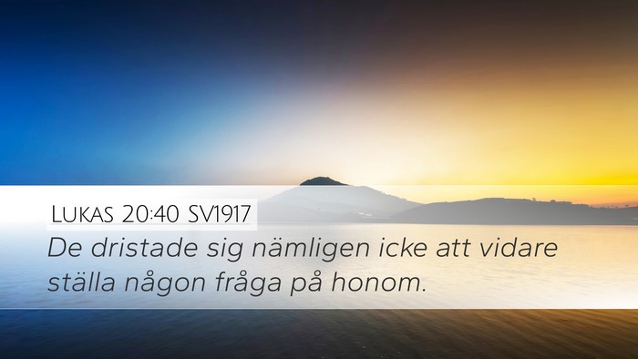 Lukas 20:40 SV1917 Bible Verse Image