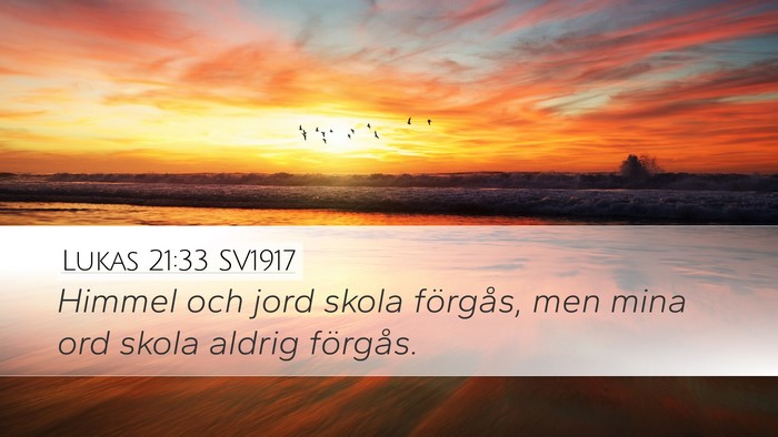 Lukas 21:33 SV1917 Bible Verse Image