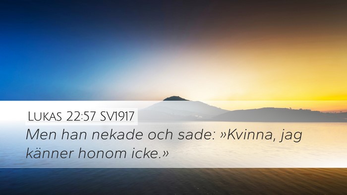 Lukas 22:57 SV1917 Desktop Wallpaper - Men han nekade och sade: »Kvinna, jag känner - Desktop Bible Verse Wallpaper