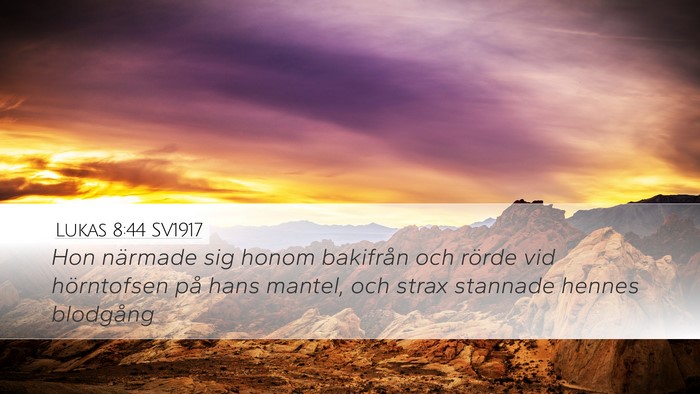 Lukas 8:44 SV1917 Bible Verse Image