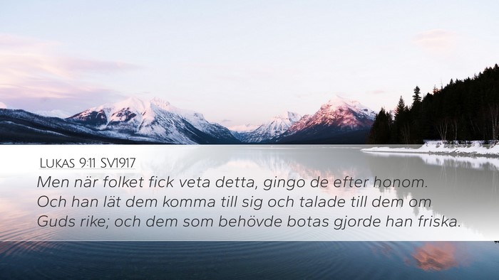 Lukas 9:11 SV1917 Bible Verse Image