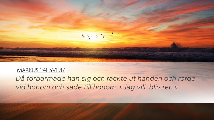 Markus 1:41 SV1917 Bible Verse Image