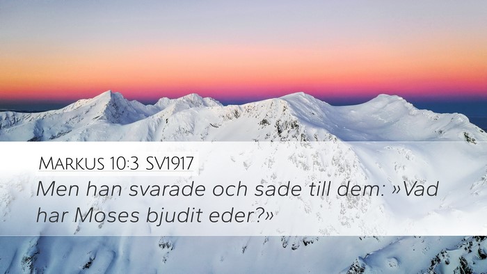 Markus 10:3 SV1917 Desktop Wallpaper - Men han svarade och sade till dem: »Vad har - Desktop Bible Verse Wallpaper