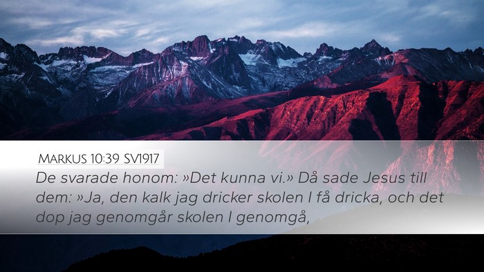 Markus 10:39 SV1917 Desktop Wallpaper - De svarade honom: »Det kunna vi.» Då sade - Desktop Bible Verse Wallpaper