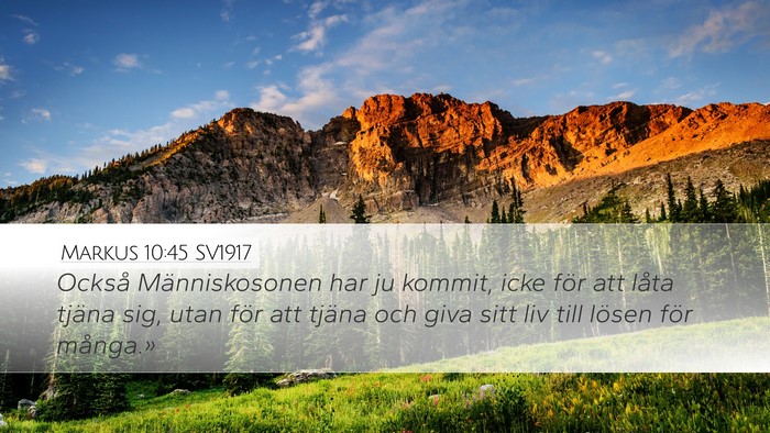 Markus 10:45 SV1917 Bible Verse Image