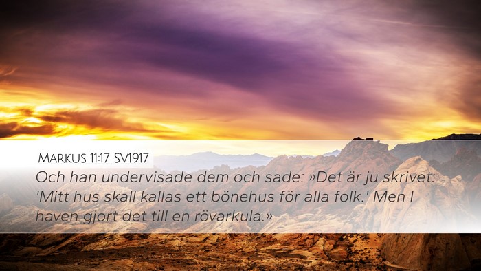 Markus 11:17 SV1917 Bible Verse Image