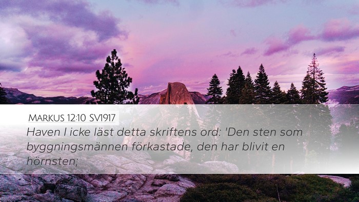 Markus 12:10 SV1917 Bible Verse Image
