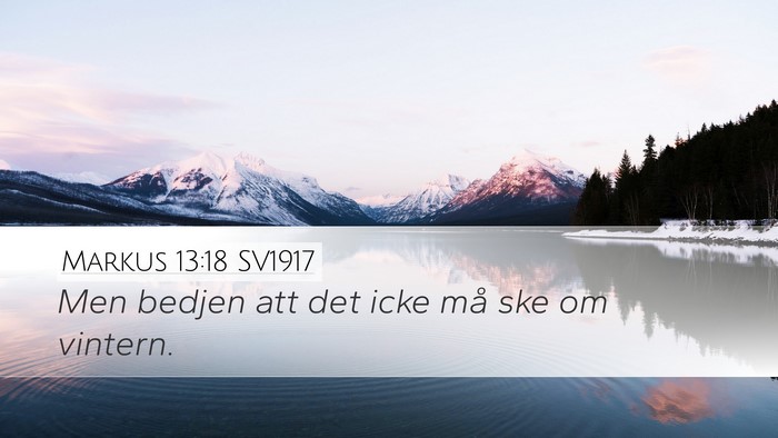 Markus 13:18 SV1917 Desktop Wallpaper - Men bedjen att det icke må ske om - Desktop Bible Verse Wallpaper