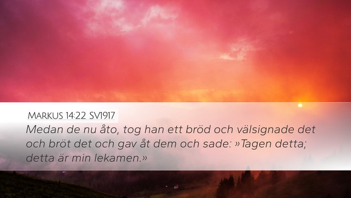 Markus 14:22 SV1917 Bible Verse Image