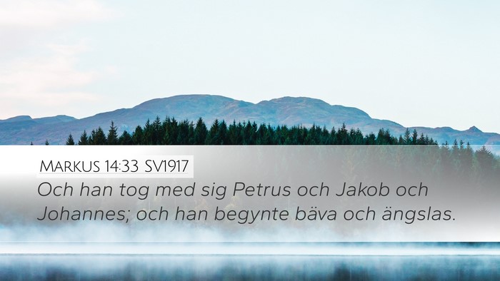 Markus 14:33 SV1917 Bible Verse Image