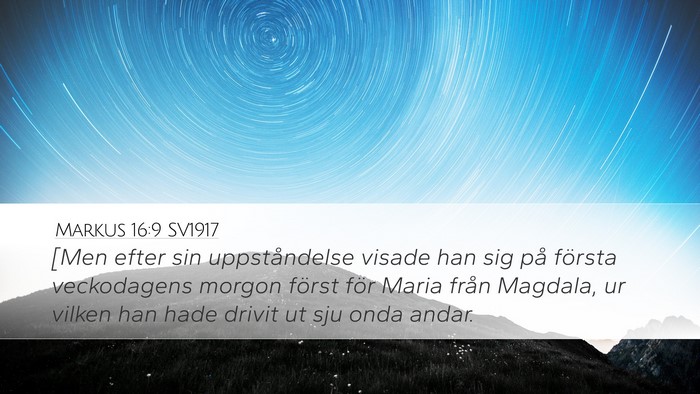 Markus 16:9 SV1917 Bible Verse Image