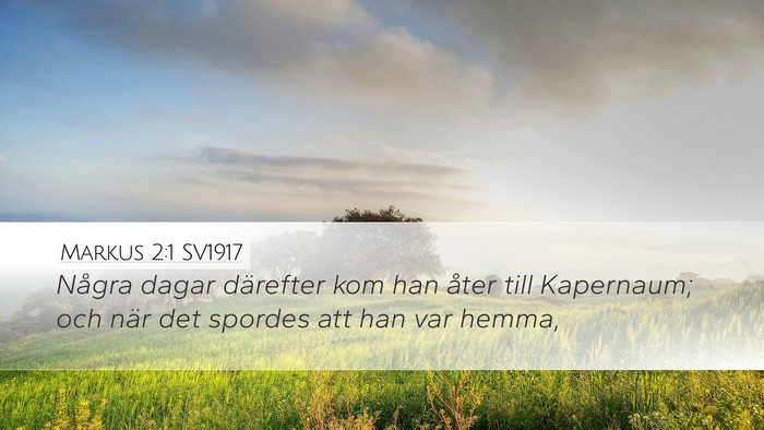 Markus 2:1 SV1917 Bible Verse Image