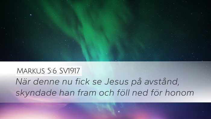 Markus 5:6 SV1917 Desktop Wallpaper - När denne nu fick se Jesus på avstånd, - Desktop Bible Verse Wallpaper