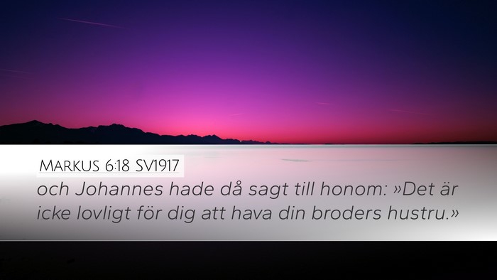 Markus 6:18 SV1917 Bible Verse Image