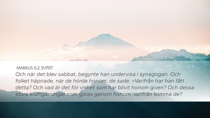 Markus 6:2 SV1917 Bible Verse Image