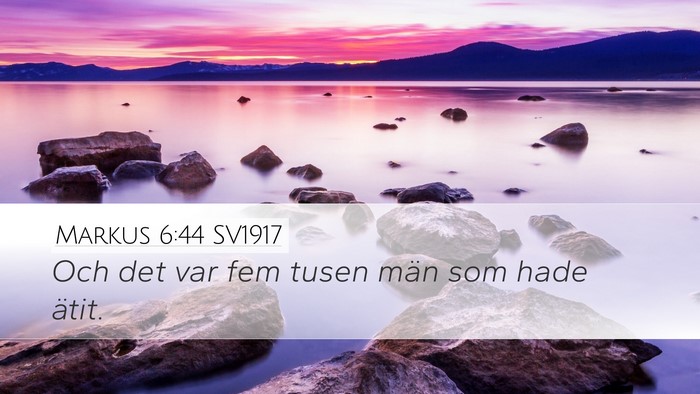 Markus 6:44 SV1917 Desktop Wallpaper - Och det var fem tusen män som hade - Desktop Bible Verse Wallpaper