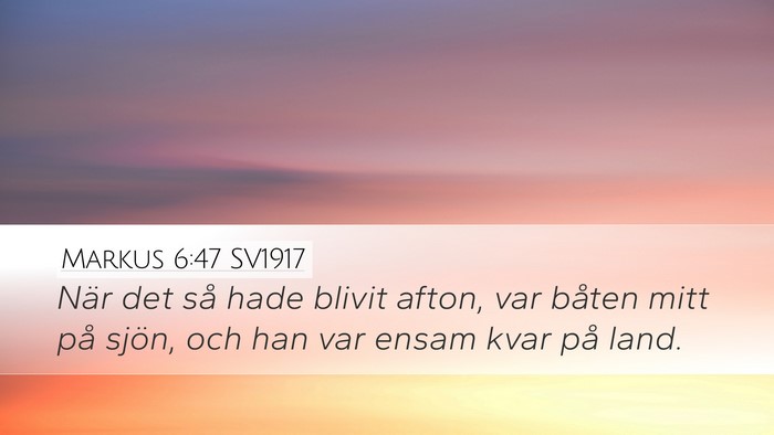 Markus 6:47 SV1917 Bible Verse Image