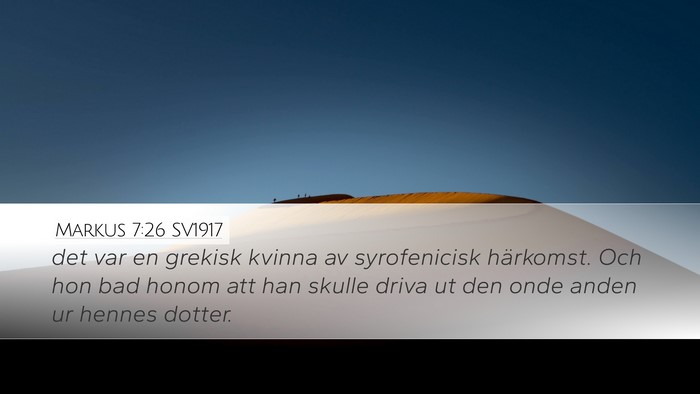 Markus 7:26 SV1917 Bible Verse Image