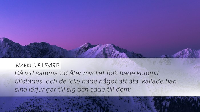 Markus 8:1 SV1917 Desktop Wallpaper - Då vid samma tid åter mycket folk hade kommit - Desktop Bible Verse Wallpaper