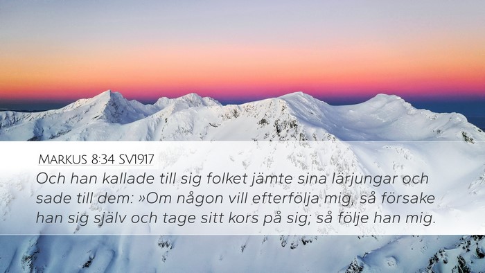Markus 8:34 SV1917 Bible Verse Image