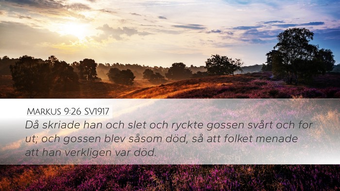 Markus 9:26 SV1917 Desktop Wallpaper - Då skriade han och slet och ryckte gossen svårt - Desktop Bible Verse Wallpaper