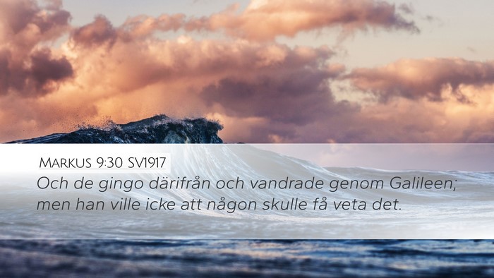 Markus 9:30 SV1917 Bible Verse Image