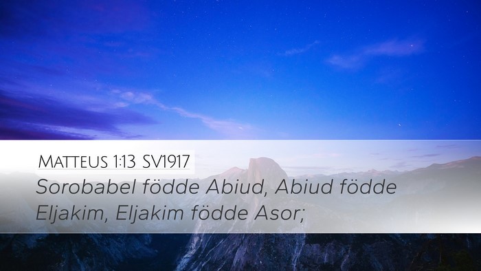 Matteus 1:13 SV1917 Desktop Wallpaper - Sorobabel födde Abiud, Abiud födde Eljakim, - Desktop Bible Verse Wallpaper