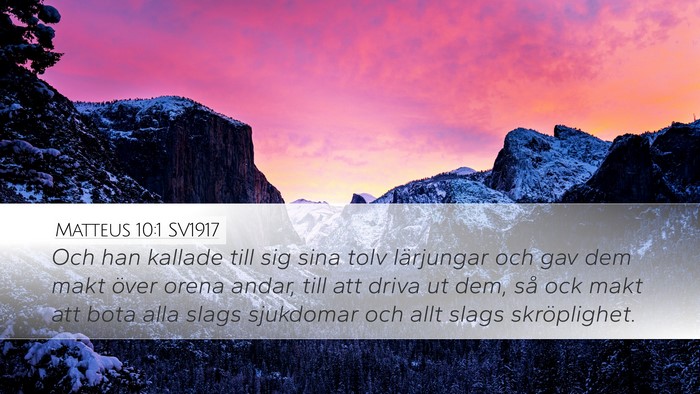 Matteus 10:1 SV1917 Desktop Wallpaper - Och han kallade till sig sina tolv lärjungar och - Desktop Bible Verse Wallpaper