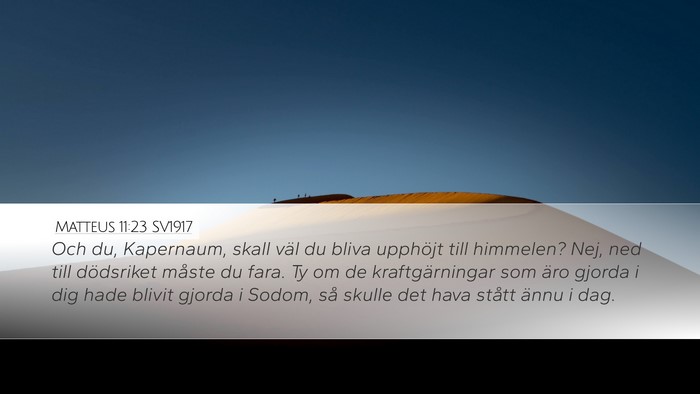 Matteus 11:23 SV1917 Bible Verse Image